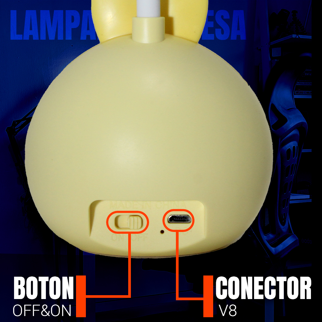 Lampara de mesa conejo con luz guia RGB - Imagen 6